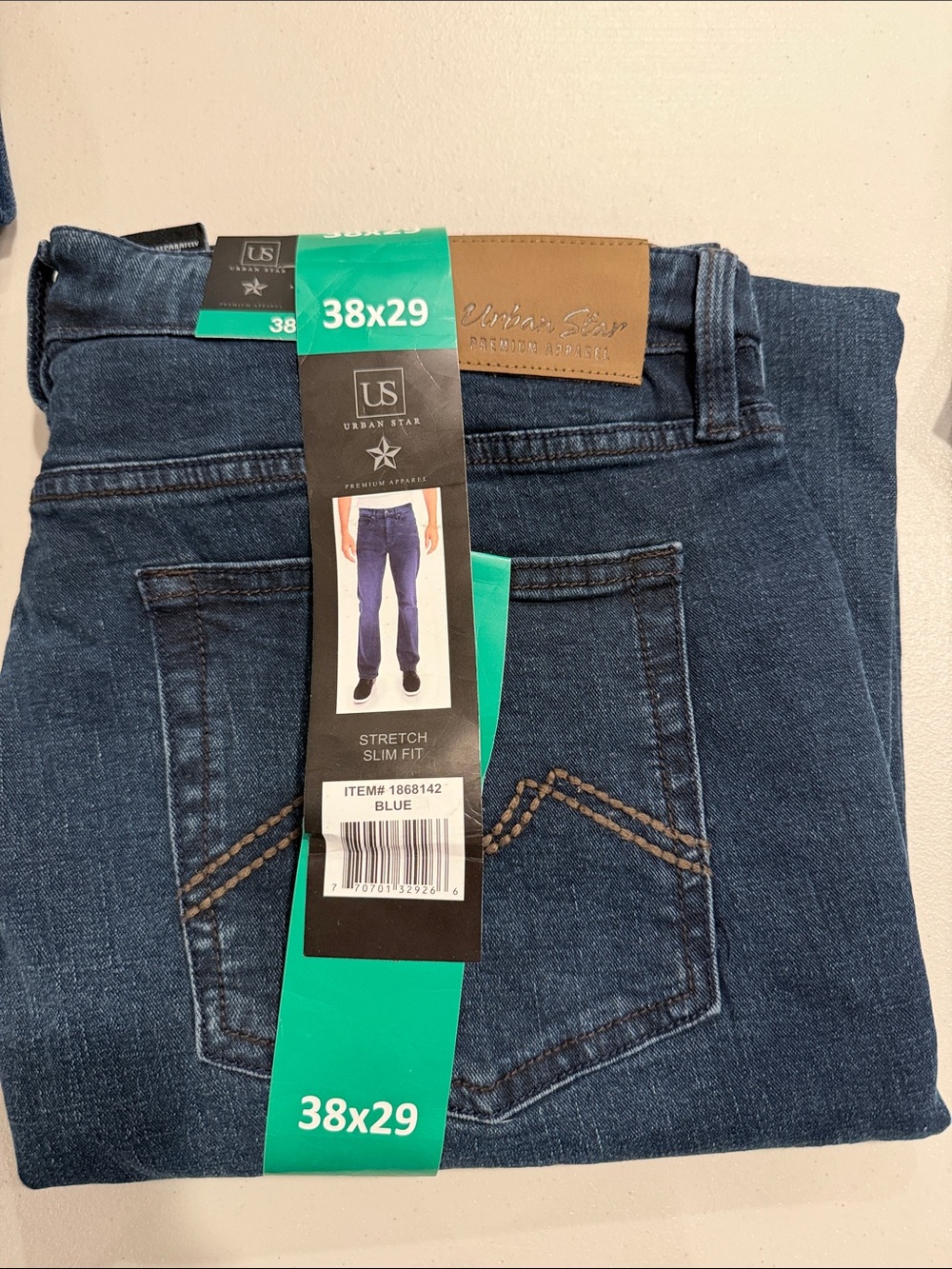 Urban Star size waist 38 and length 29 Blue Slim Straight Men’s Jeans